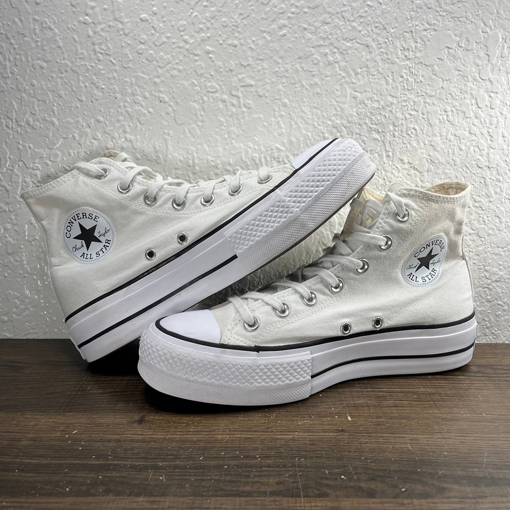 Converse Chuck Taylor All Star Lift Platform High Top Women's White Shoes - W 8 - Picture 4 of 9